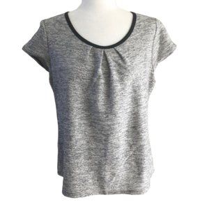 MERONA faux leather trim round neck top